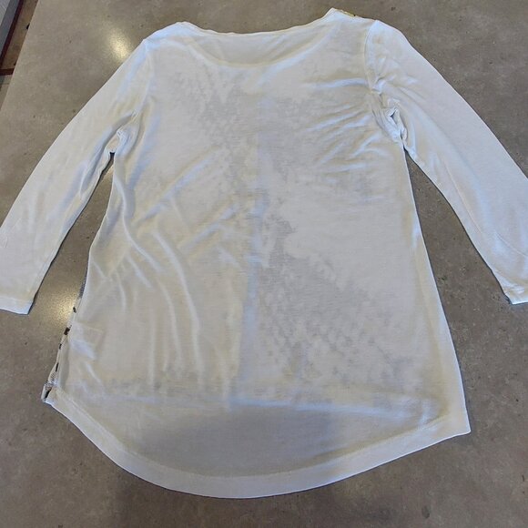CALVIN KLEIN Women's Long Sleeves Knit Top w/Snakeskin Print on Front - SML - Picture 4 of 12